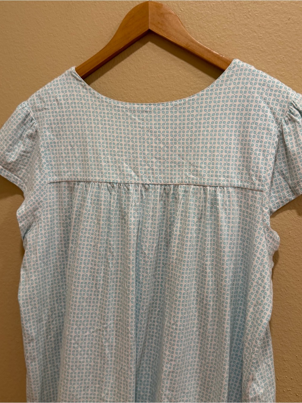Eileen West Light Blue Smocked Short Sleeve Nigh Gown Dress XL - Picture 8 of 13